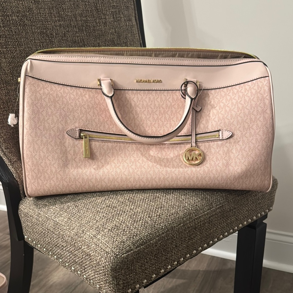 Michael Kors Pink Satchel Luxurious Textured Design